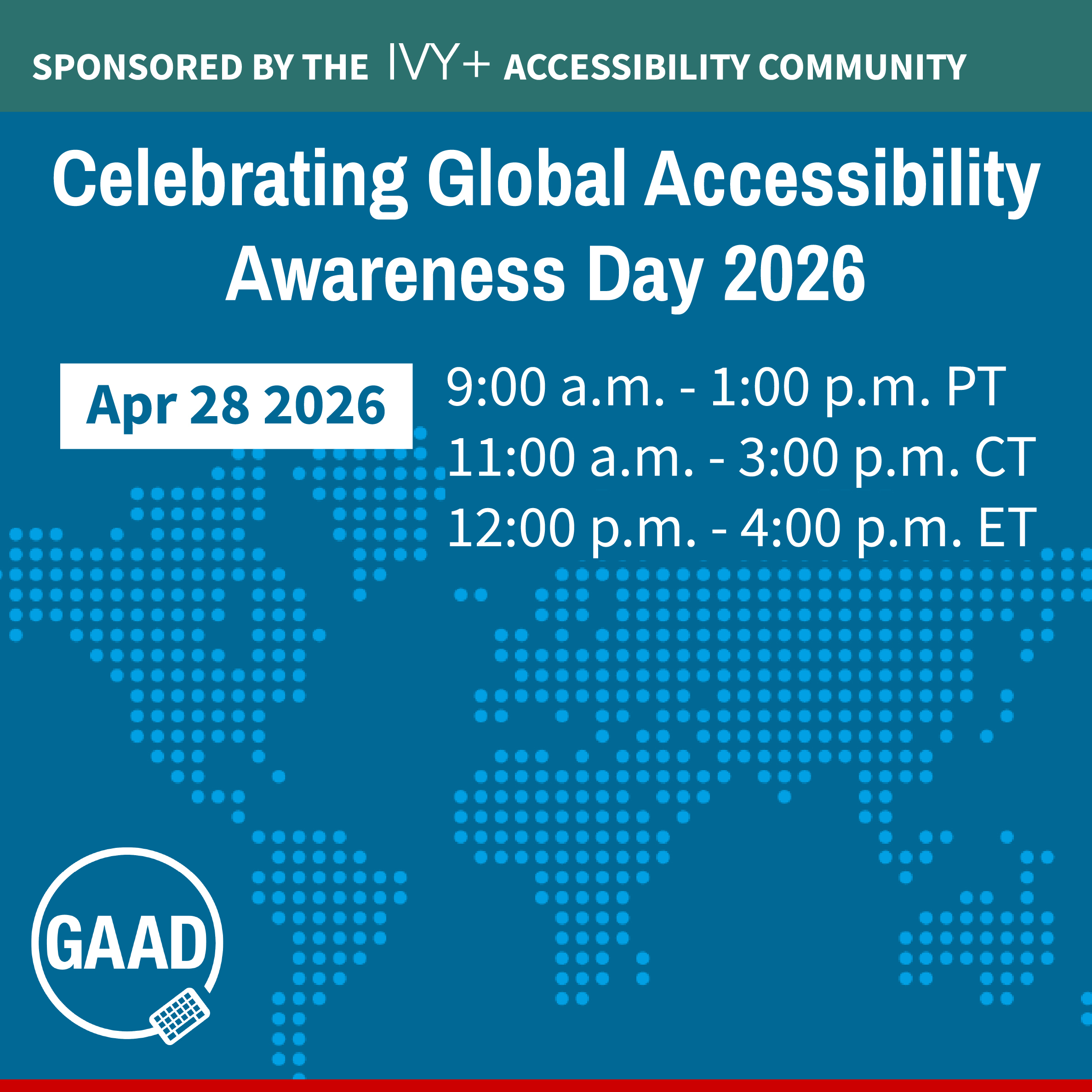 Ivy+ GAAD Accessibility event promo graphic