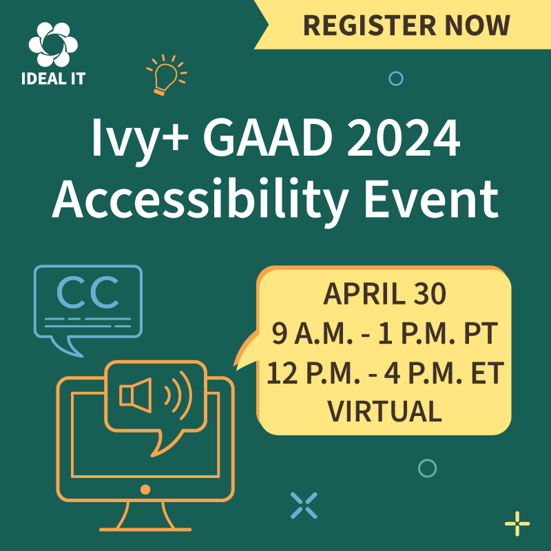 Ivy+ GAAD Accessibility event promo graphic