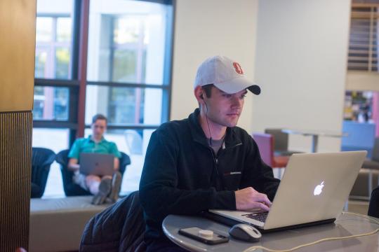 Stanford student working on macOS device