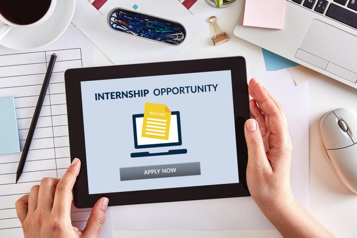 Internship opportunity on tablet 